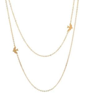 Feel Pretty | Golden Multilayer Two- Dove Necklace Accessory Jewelry